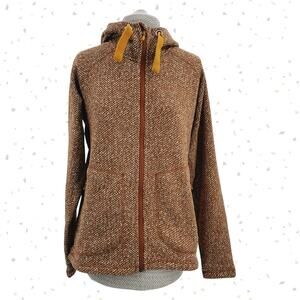 Rab Amy Hoody Zip Up Fleece Hoodie Caramel Tan Gold Cozy Outdoor Gorpcore Size L